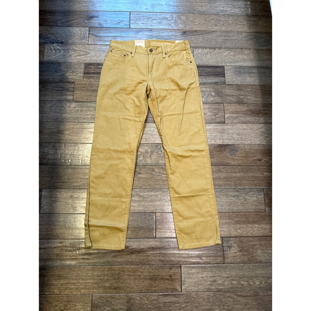 Levis Middy Straight Pants Womens 28x30 Tan Gold Cotton Chino‎ A46902371 NWT